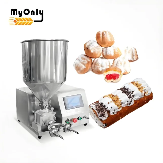 

Semi Automatic Cheese Cream Puff Cake Paste Nut Core Bread Fill Into Cupcake Inject Machine with Chocolate