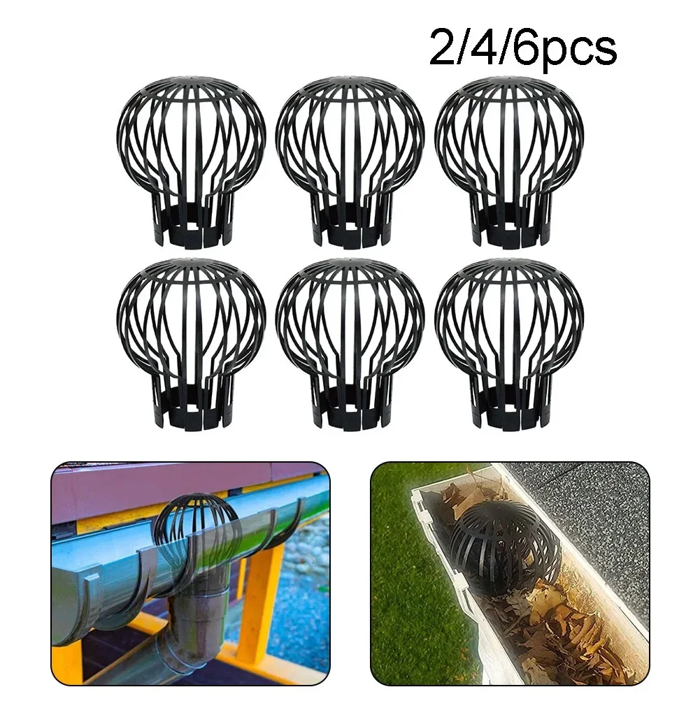 2/4/6pcs Downspout Filter Gutter Guard For Stopping Blockage Leaves Dirt Clogging Pipes Drain Cover Gutter Block