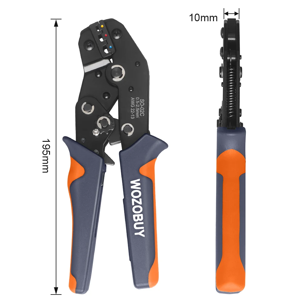 WOZOBUY Crimping Pliers Set Wire Crimper Crimping Tools Ratcheting SN-02C Insulation Terminals Electrical Clamp Min Tools