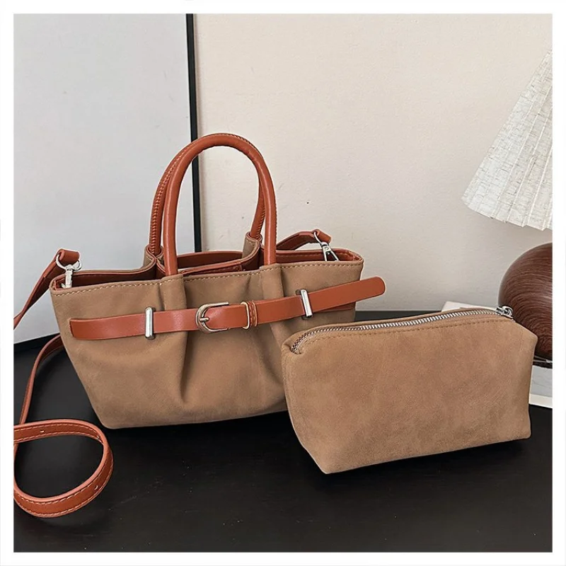 

Элегантная классическая дизайнерская парижская модная сумка большой вместимости для женщин с сумочкой-мессенджером, однотонная сумка для покупок