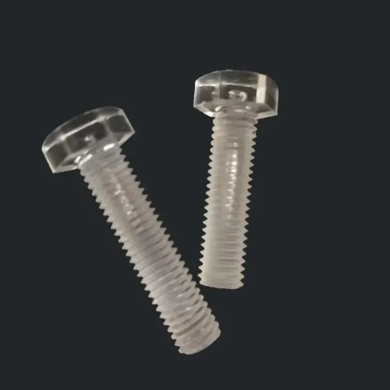 

XYYktwrv 2pcs M8 Acrylic Screws Nylon Hexagon bolt pc Clear Transparent Screw bolts 40mm-60mm length
