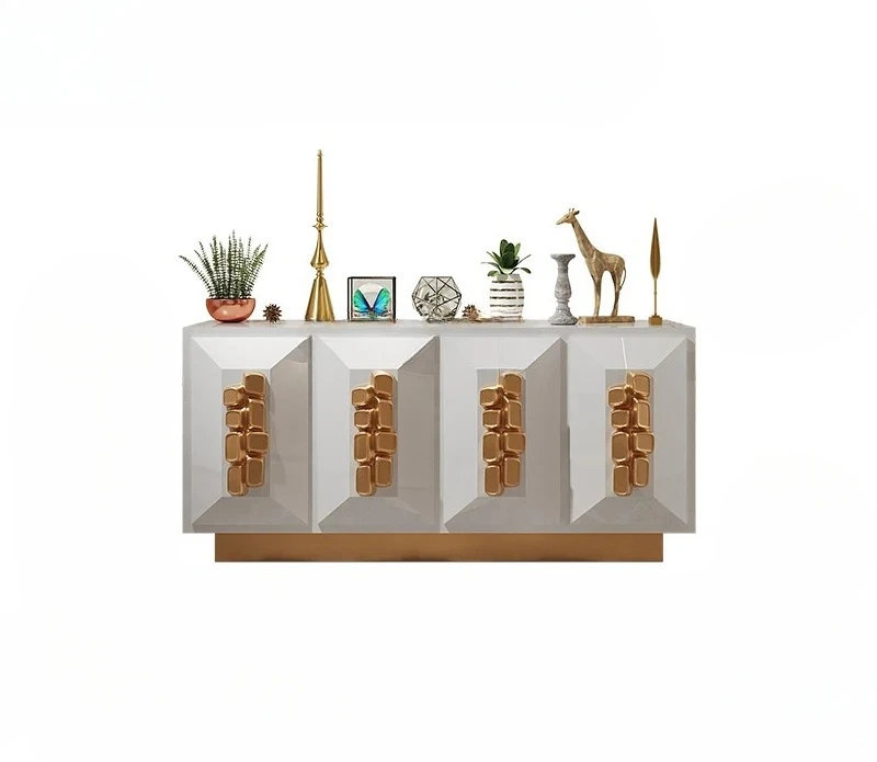 

Nordic creative dining side cabinet, living room paint decoration cabinet, villa large flat floor advanced storage cabinet