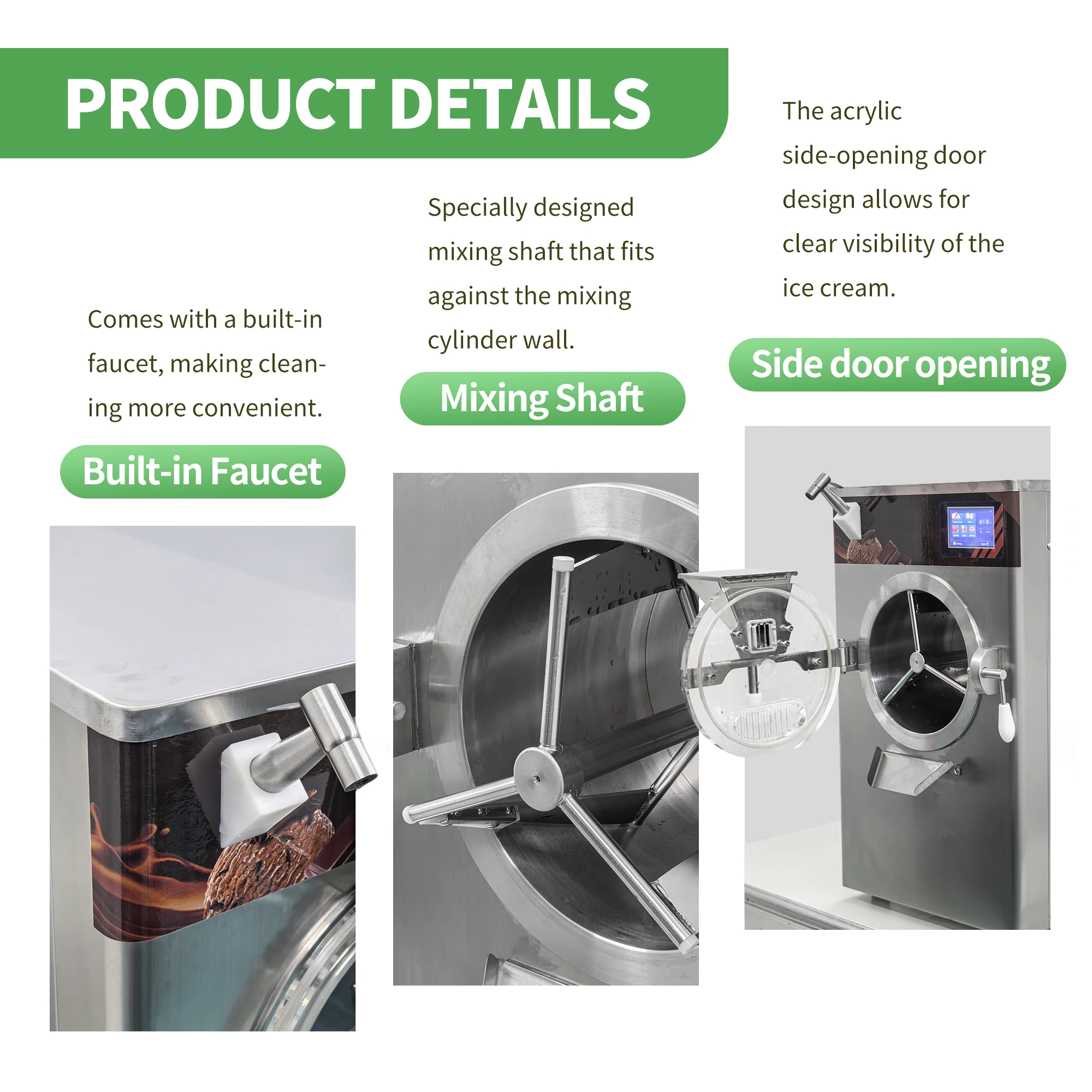 

TULX Commercial Ice Cream Machine 48L/H Automatic Hard Ice Creme Roll Makers Ice Cream Making Machine for Business Sale Price