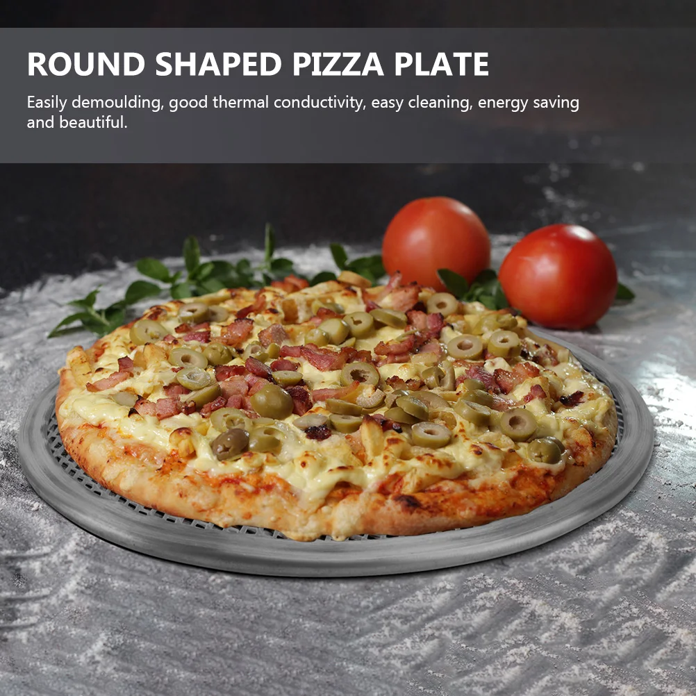 

Round Shaped Aluminum Alloy Pizza Pan with Perforated Design for Easy Baking and Fast Heat Conduction Household Multi-Function