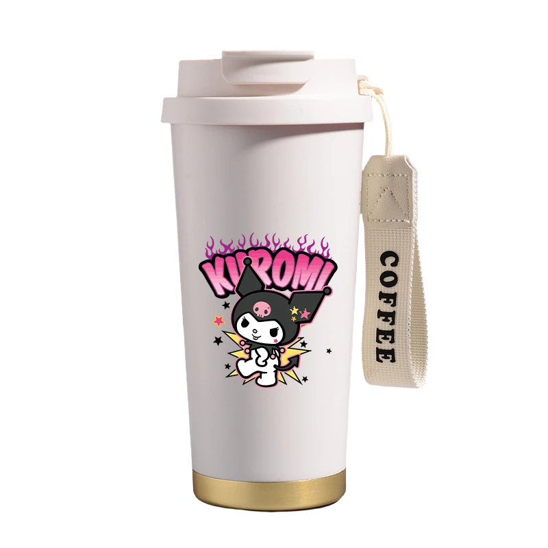 Y2k 500 мл Kawaii Kuromi My Melody, белая кофейная кружка, аниме, автомобильная изолированная бутылка для воды, портативная большая вместительная мультяшная чашка, подарки