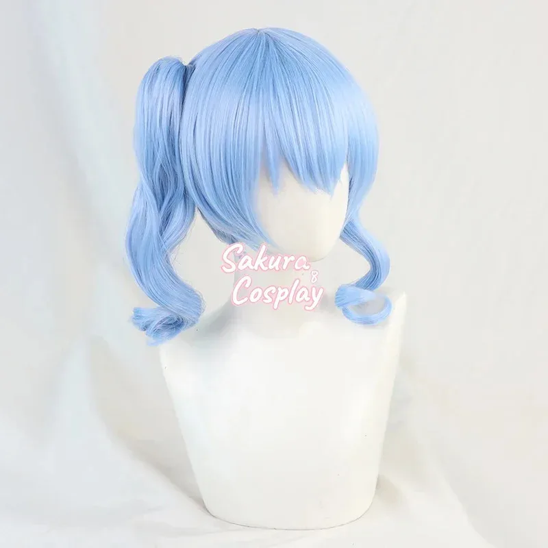 

25COSVtuber Youtuber Hoshimati Suisei Cosplay Blue Ponytail Heat Resistant Synthetic Hair Halloween Costume Carnival Party + Wig
