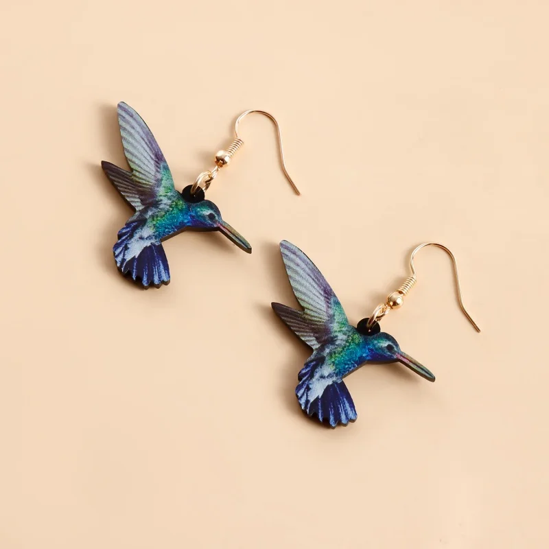 1 pair of acrylic creative bird earrings hummingbird pigeon parrot ladies earrings