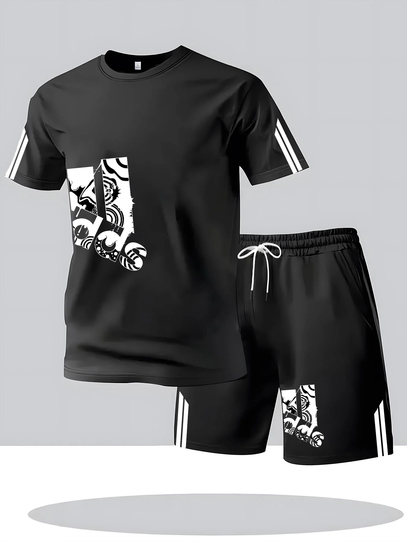 

The 2025 summer new men's suit 3D printed casual fashionable and simple style breathable and lightweight men's wear