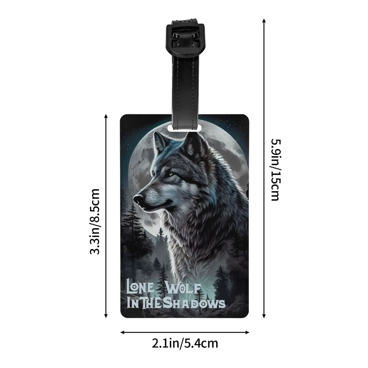 Custom Animal Wolf Luggage Tag Privacy Protection Baggage Tags Travel Bag Labels Suitcase