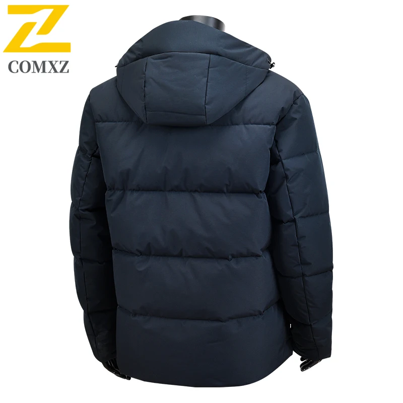 Male Warm Padding Coat 2025 New Thick Winter Men's Windproof Cotton Jacket Coats Trendy Minimalist Hooded Parka Ski Down Jackets