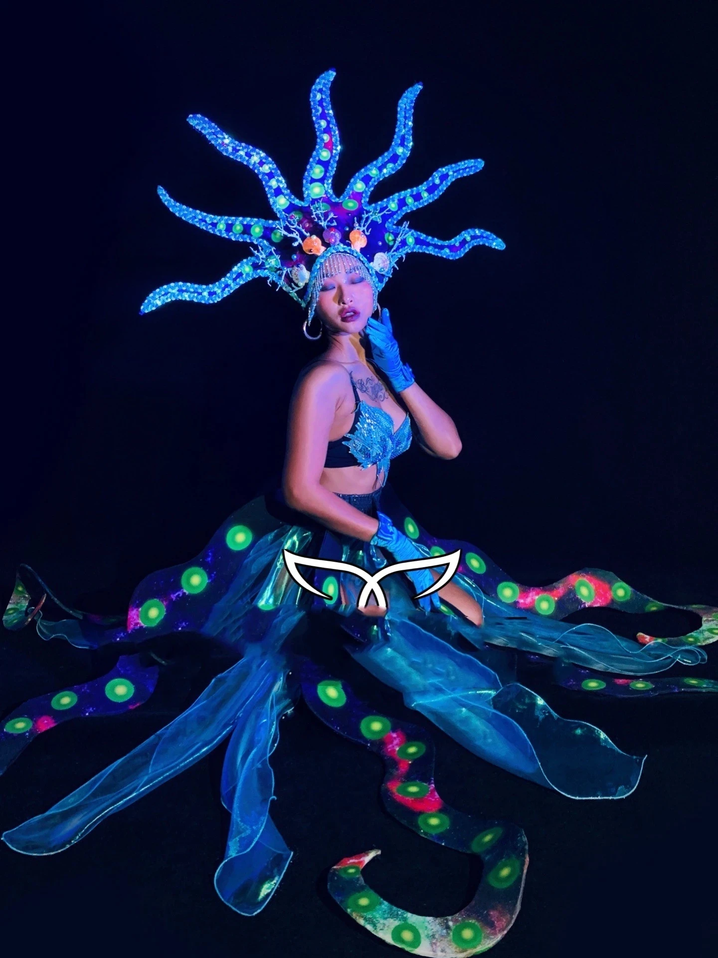 Nightclub Cruise Ocean Series Theme Beautiful Octopus GOGO Show DS Costume Modern Singer Outfit