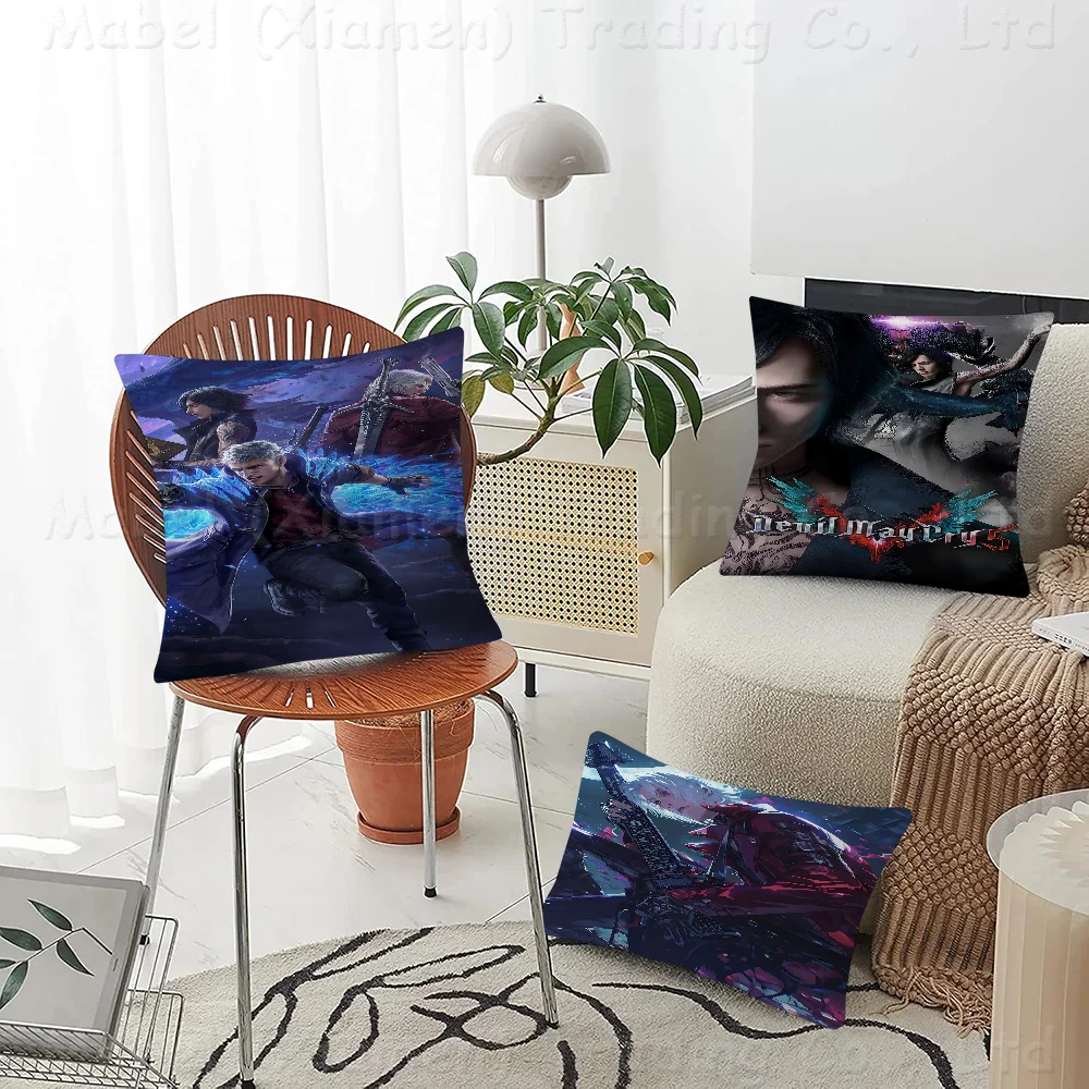 D-Devil May Cry-S Personalized Picture Text Home Decorative Pillows Household Gifts 45x45cm