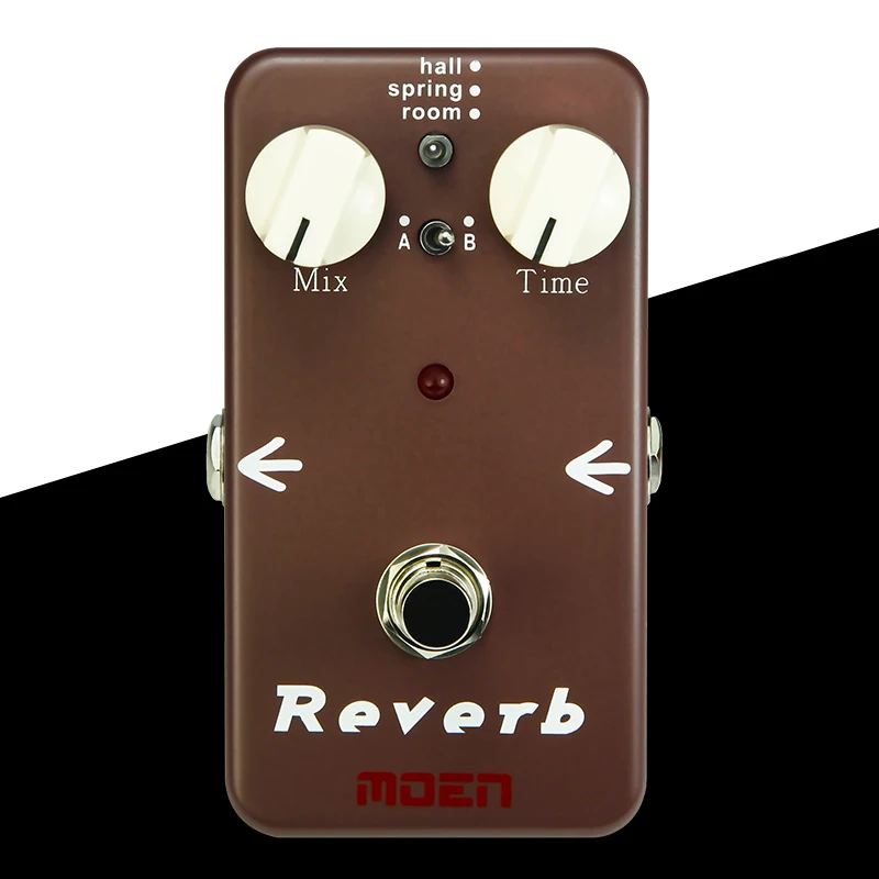 MOEN Electric Guitar Effects Pedal Reverb Mix Time Hall Spring Room 3 Classical Reverb Modes Depth A B Switch DC 9V Power Supply