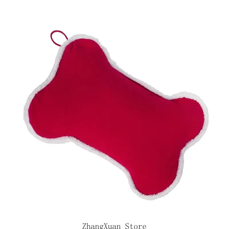 Weihnachtsgeschenkstrumpf mit breiter Öffnung und leerem Bastelfeld 3XUF – Detail 2