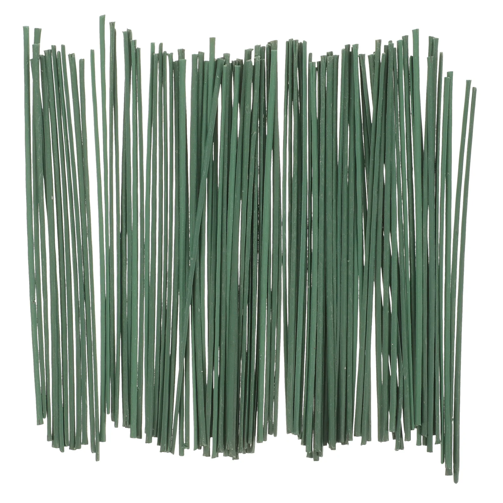 100 Pcs Flower Stick Green Stem Material Artificial Flowers Florist Wire 1500X020X020CM Plastic