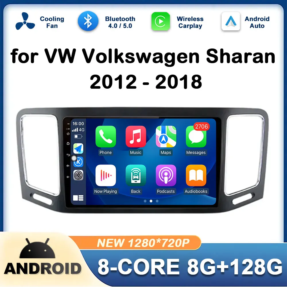 

2.5D Touch Screen for VW Volkswagen Sharan 2012 2013 - 2018 DSP Stereo Wireless Carplay GPS Navi Head Unit Touch Screen No 2 din