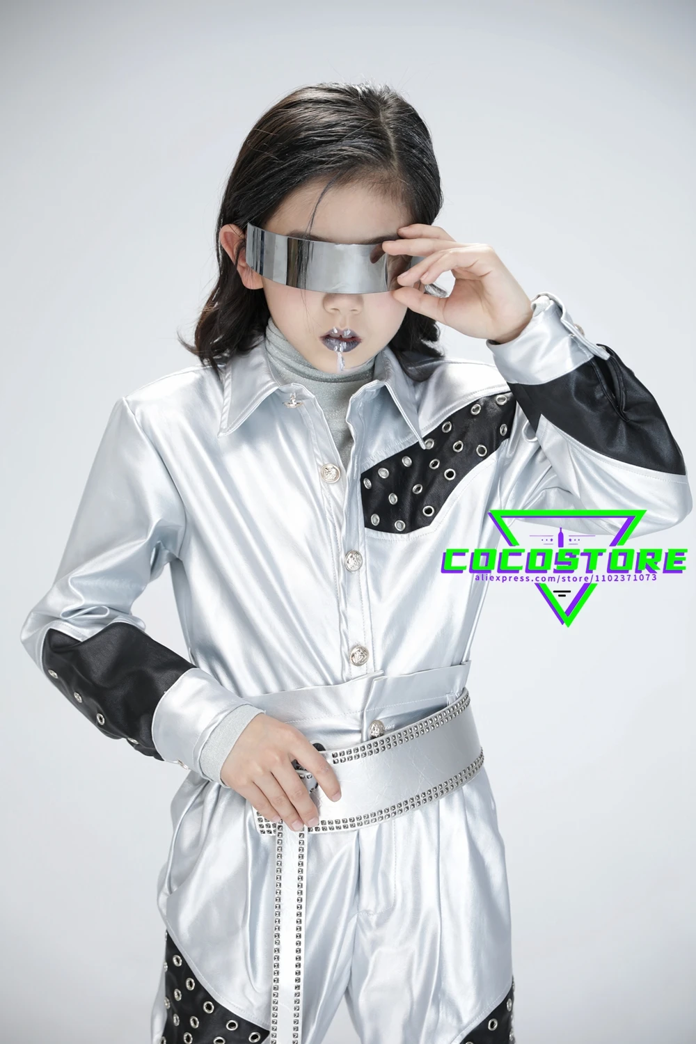 Silber Jazz Dance Kostüme Für Kinder Mode Bühne Tragen Für Kinder Jungen und Mädchen Hip Hop Street Dance Kinder Leistung Kleidung