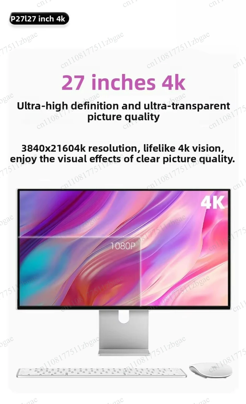 P27L 27-Inch 4K Monitor, Glass Matte Display, 65W Reverse Charging for Design, Rendering and Office Use
