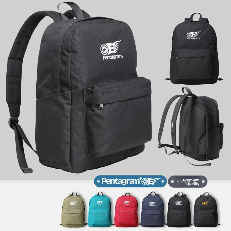 Pentaam Waterproof 15 Inch Laptop Backpack Unisex Casual Commuting Middle School Double Shoulder Bag Soft Material Zipper Clo...