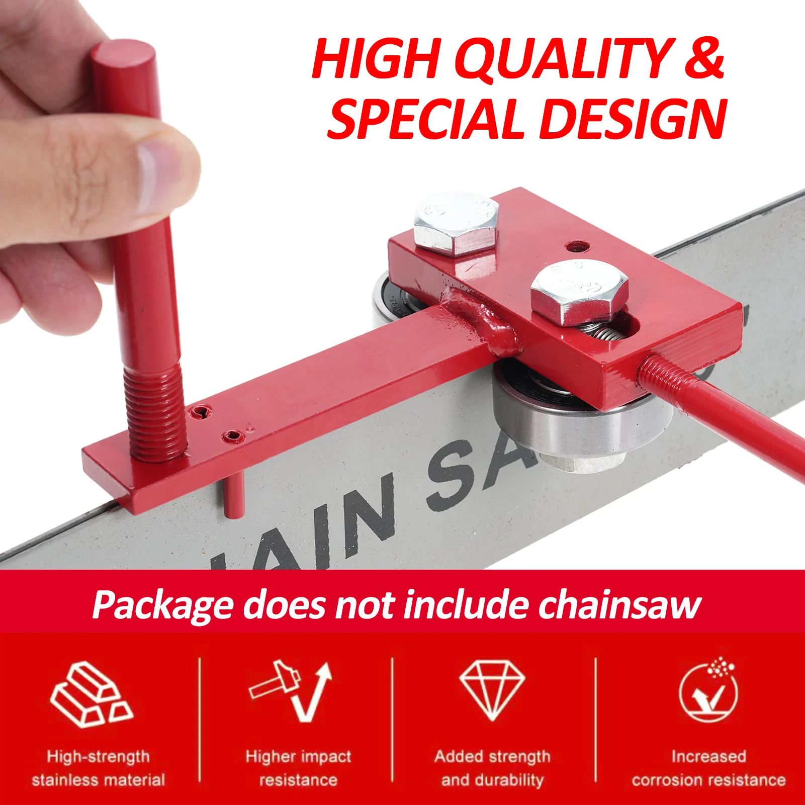 Chainsaw Bar Rail Tightening Repair Tool Metal Bar Rail Closer Tool Adjustable Fit Different Gauge Bars Trues Up Bar Rails