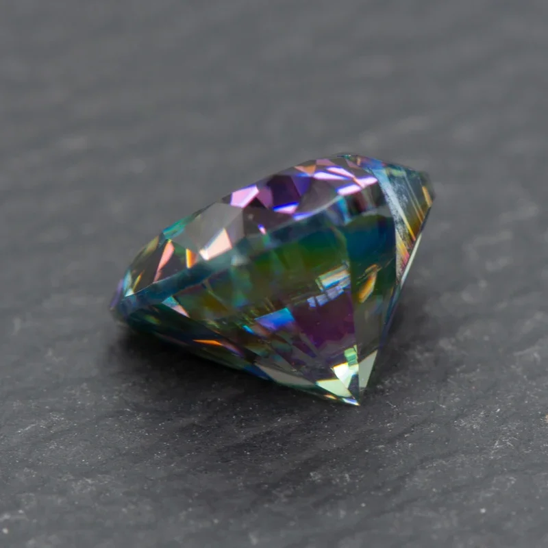 Pietra Moissanite Taglio a cuore Colore verde arcobaleno Qualità estremamente lucida Ciondoli avanzati Gioielli Anelli Orecchini Creazione di