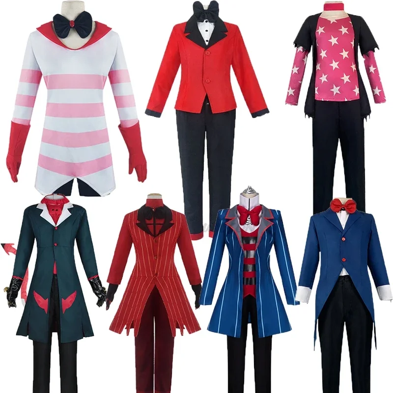 Anime Hazbin Cosplay Hotel ALASTOR Hazbin Angel Dust CHARLIE Vox Blitzo cosplay costume Halloween Uniform suit Hazbin cos Hotel