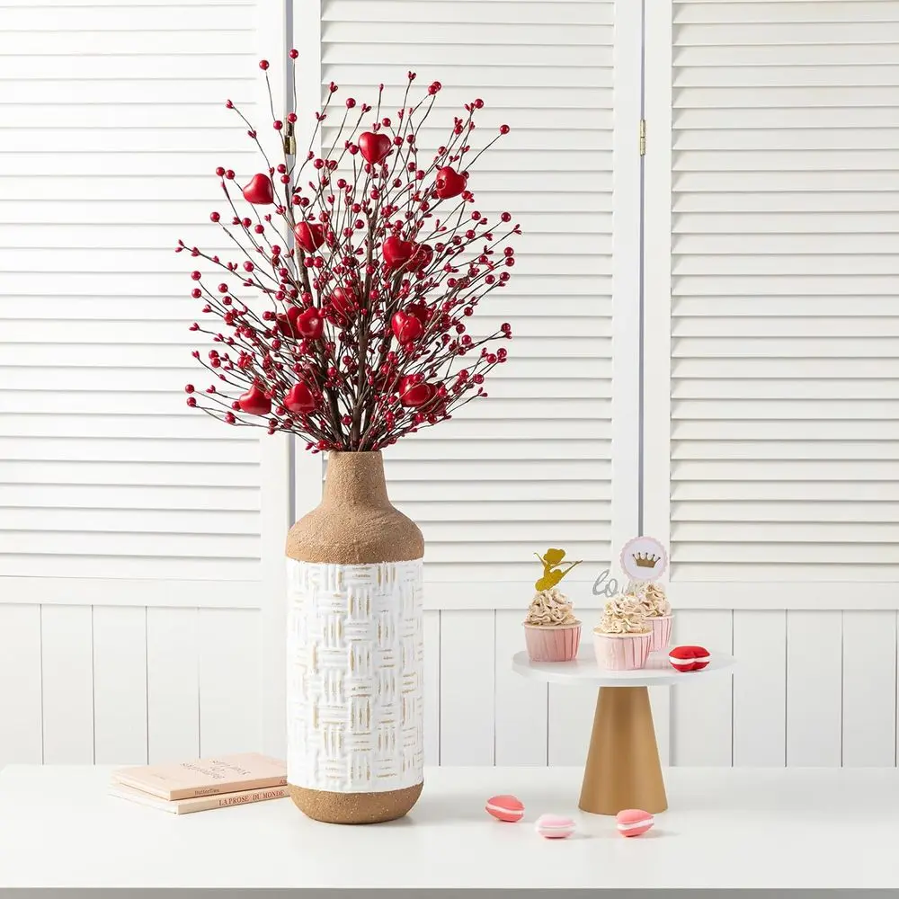 

Pair of 28 Red Heart Picks with Berries for Valentine's Day and Special Occasions Decor