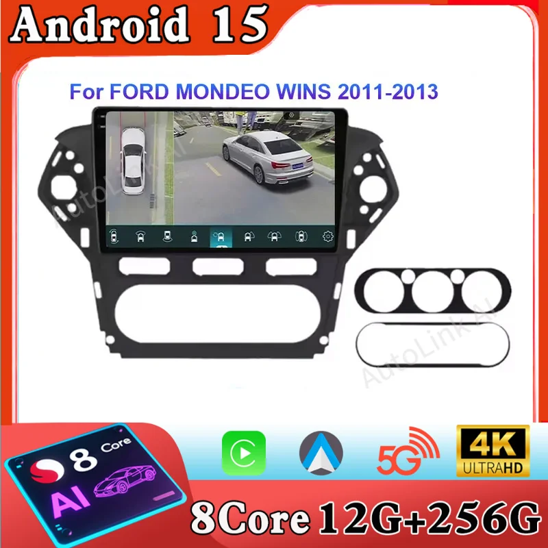 10-дюймовый для FORD MONDEO WINS 2011-2013, автомобильный Carplay Android, GPS-навигация, 5G, WIFI, GPS, задняя камера, сенсорный экран, Bluetooth-дисплей