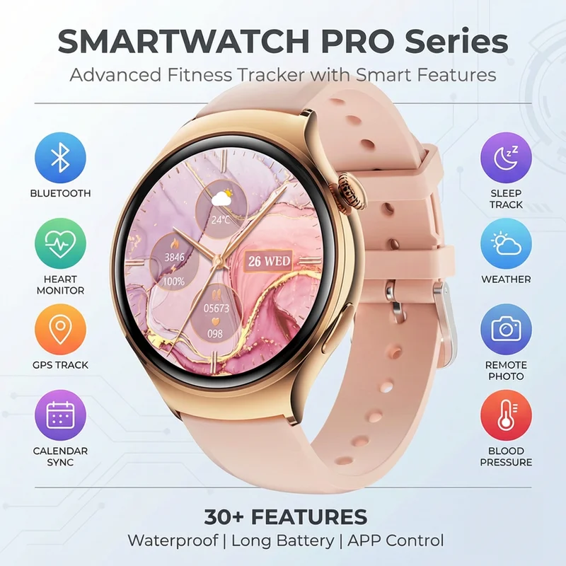 

Новые смарт-часы M11 2026 года для женщин: Bluetooth, голосовые вызовы, спортивные функции, NFC, мониторинг здоровья, большой экран 1,27 дюйма, женские смарт-часы