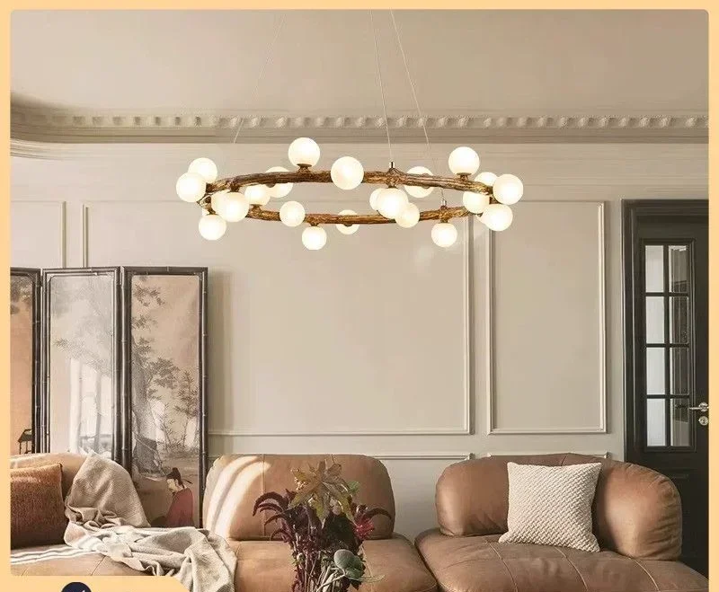 

A Living room circle antique chandelier Restaurant, bedroom, Japanese style homestay, clothing store, duplex chandelier