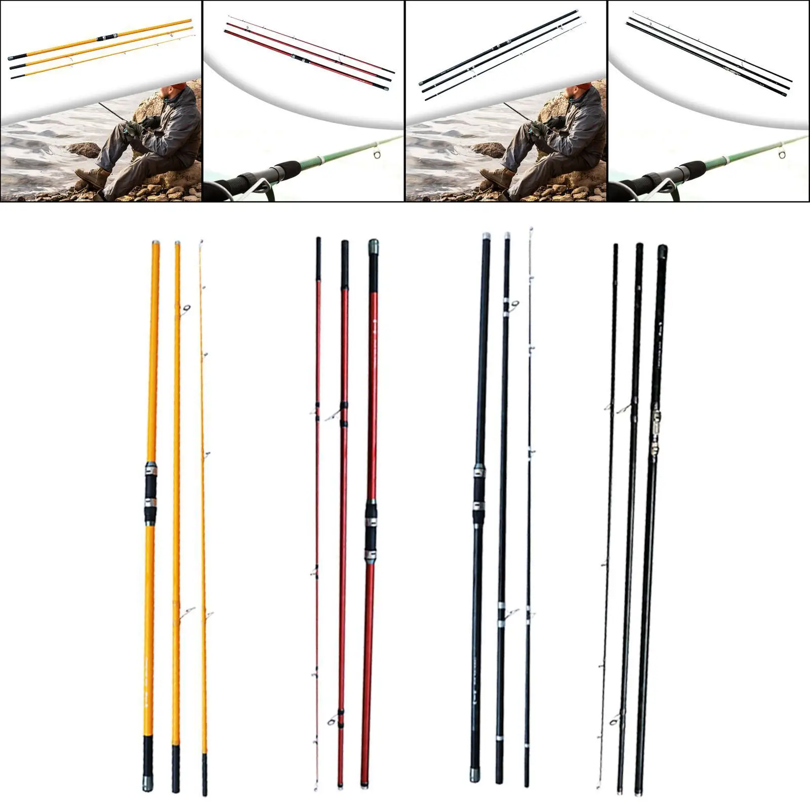 3 Sections Insert Fishing Rod 4.2M Easy Assembly Freshwater Fishing Pole