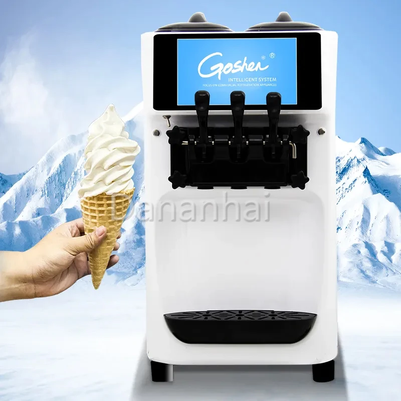 New Dual System Ice Cream Maker With Three Flavors, Small Body, And High Power, Factory Price