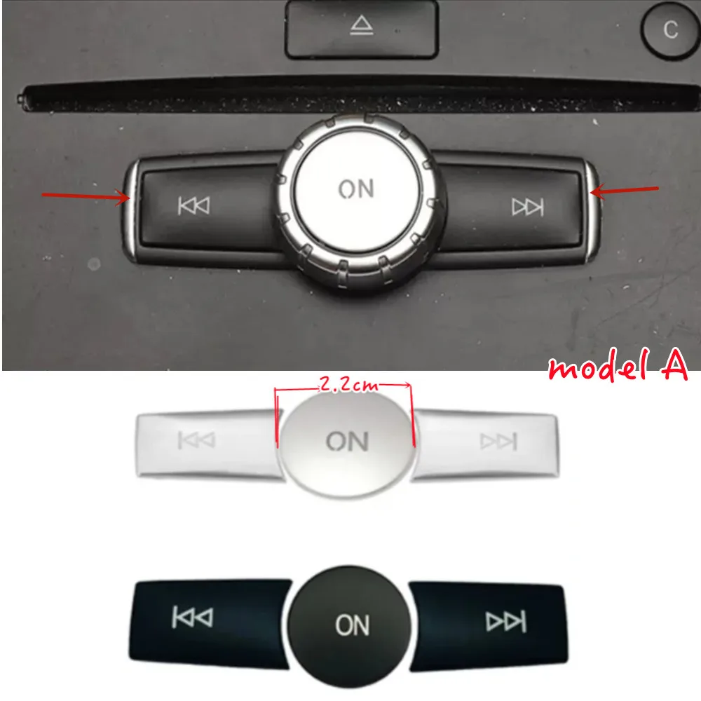 Car Interior Centre Multimedia Volume ON Control Button Trim Sticker For Mercedes BENZ A B C E CLA GLA Class W176 W246 C117 X156