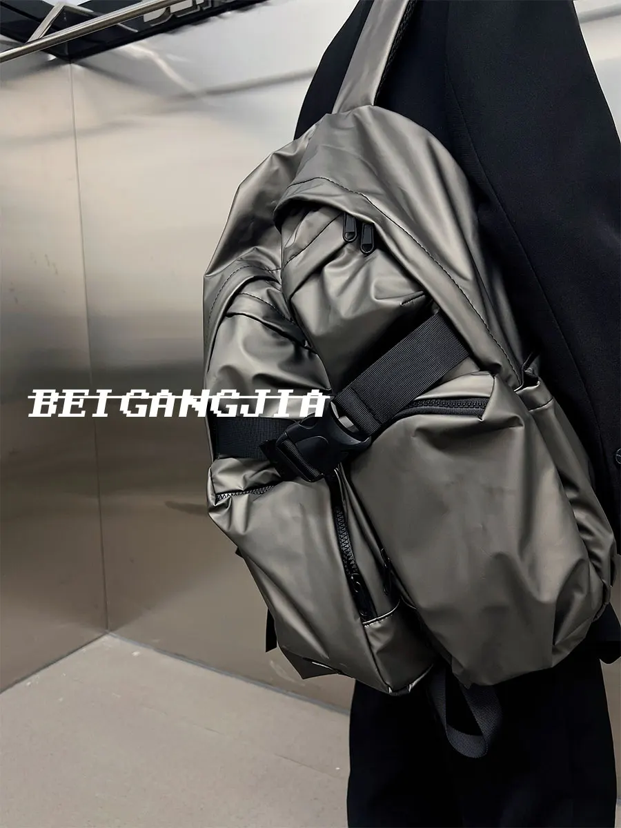 Nylon Zipper Pocket School Bags Streetwear Fashion Casual Travel Men Rucksacks Vintage Backpacks for Women College Students