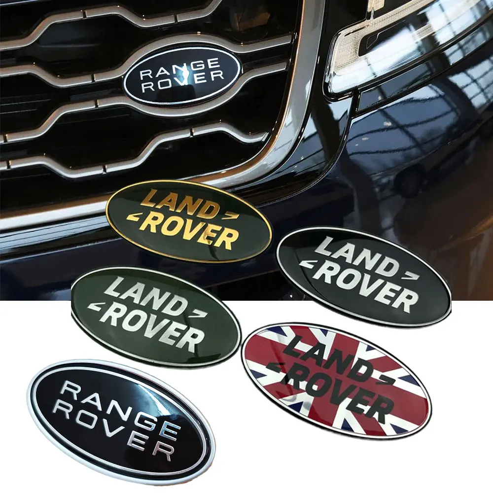 2pcs 3d Aluminium Land Rover Emblem Car Front Hood Rear Trunk Sticker For Land Rover Range Rover Freelander Discovery Defender