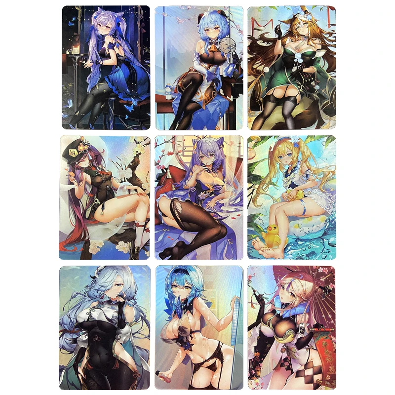 

Anime Genshin Impact Series Diy Collectible Cards Ganyu Yae Miko Raiden Shogun Kamisato Ayaka Christmas Birthday Gifts Toys