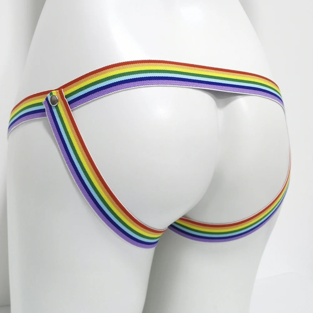 قوس قزح العفة قفص القضيب مكافحة قبالة جهاز شريط مرن سيسي الجنس لعب كيس الصفن حلقة الذكور القضيب الدائري حزام مساعد