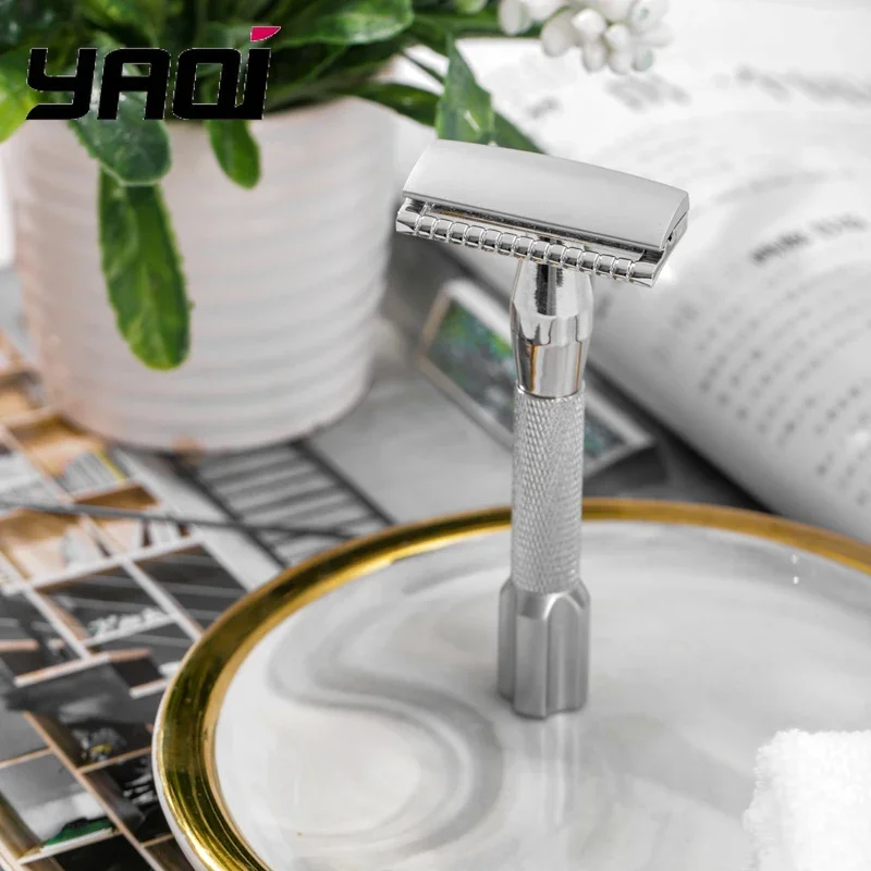 YAQI Razzo Rocket Safety Razor — хромированная алюминиевая ручка, эргономичный дизайн, удобный опыт бритья для мужчин