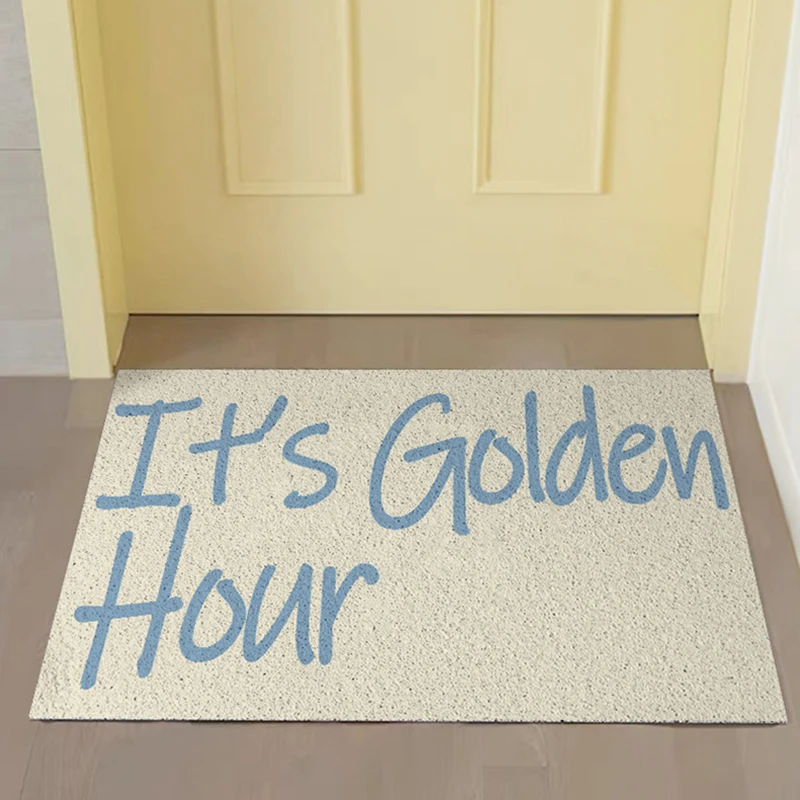 

Chic PVC Welcome Doormat Letters Message Cuttable House Entrance Mat Carpet Anti Dust Floor Pad Outdoor Aesthetic Home Decor