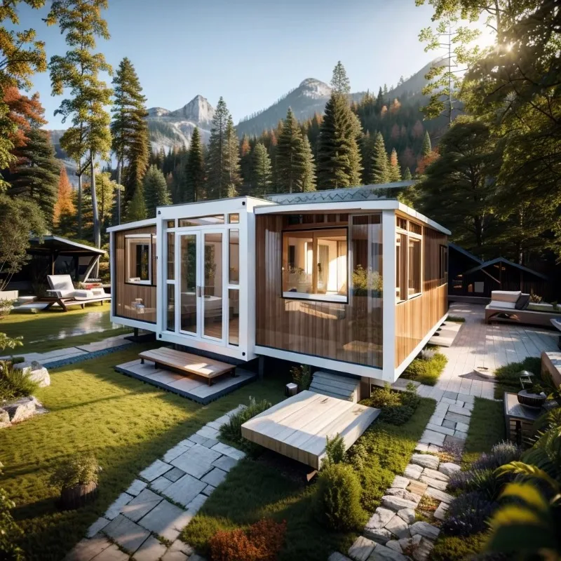

Custom Luxury Container House and Modern Mobile Home 40ft 3 Bedrooms Expandable Prefab Villa Garden
