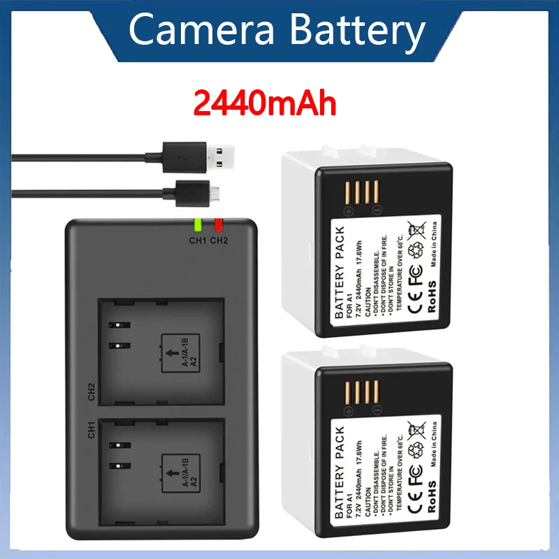 

2440mAh Replacement Battery + Dual Channel Charger for Netgear Arlo Pro Camera New Li-Ion Rechargeable Accumulator Pack