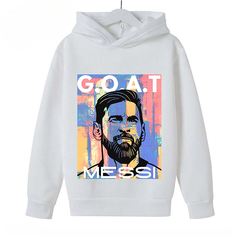 Hoodies Casual Tops Spring and Autumn Sweatshirts for Boys and Girls Messi Printed Children's Sports Kids Clothes Boys