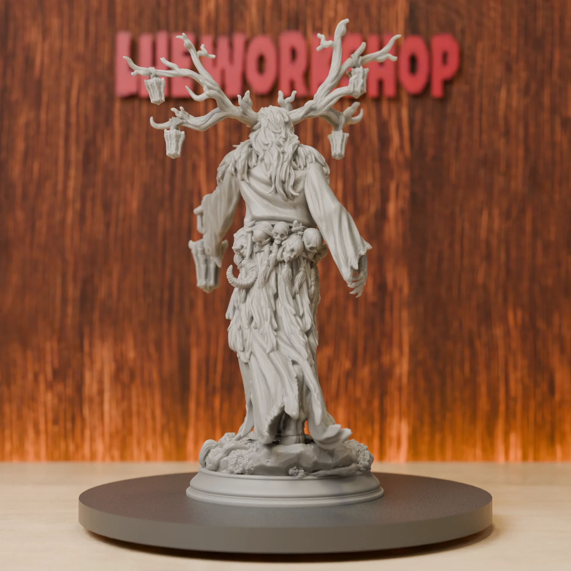 Elderwood Draugr Miniatures | 28mm-75mm | Resin 3D Printed DND Pathfinder Mini | Unpainted Grey