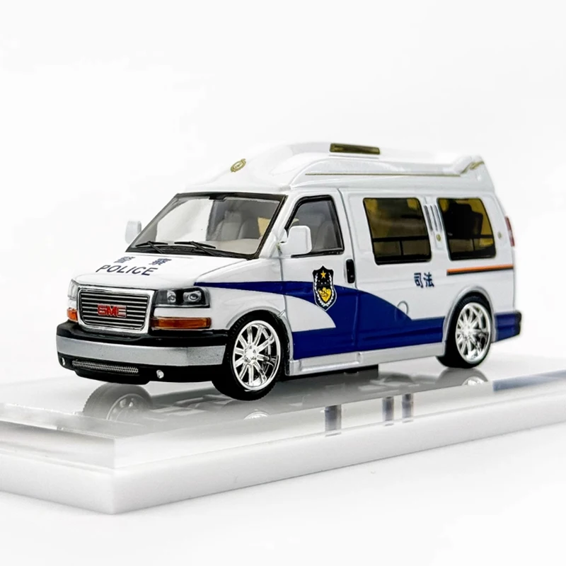 GOC 1:64 GMC SAVANA Travel Business RV Simulation Alloy Car Model Collection Display Toy Gifts Souvenirs