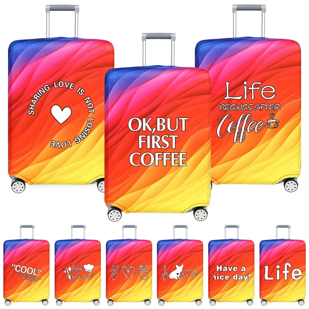 Luggage Protective Cover Dust Cover Anti-Scratch Portable  Suitcase Trunk Holders Case Travel Accessories Food Printing