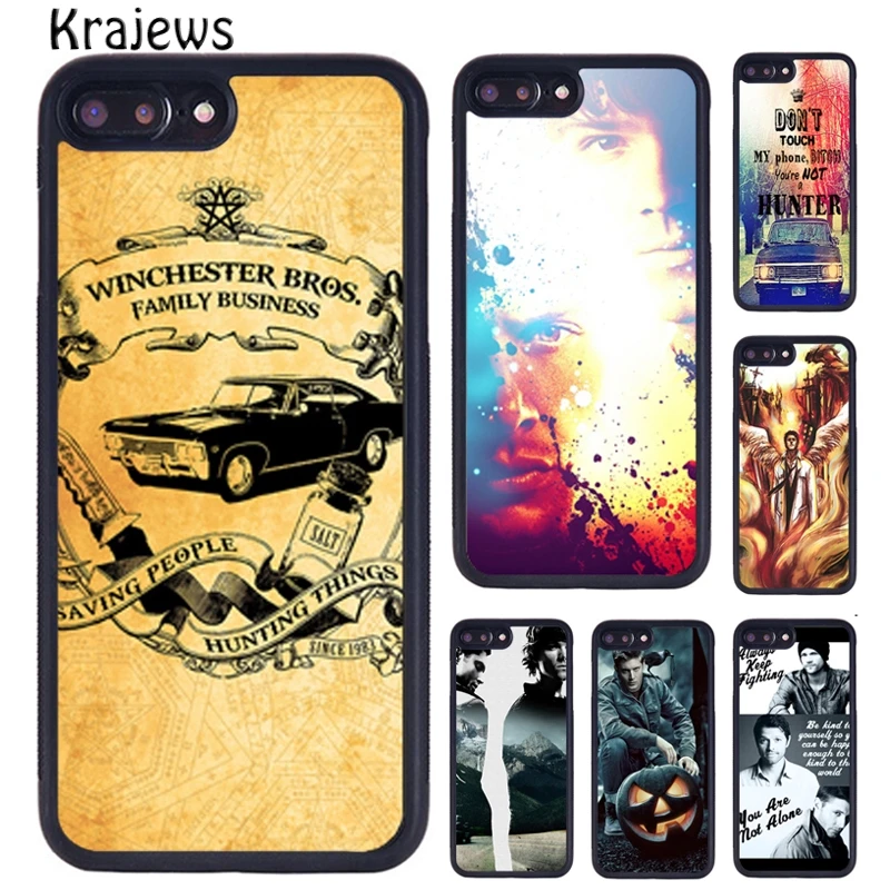 Krajews SUPERNATURAL SAM DEAN CASTIEL WINCHESTER Phone Case For iPhone 16 15 14 XR XS 11 12 mini 13 Pro MAX Plus coque