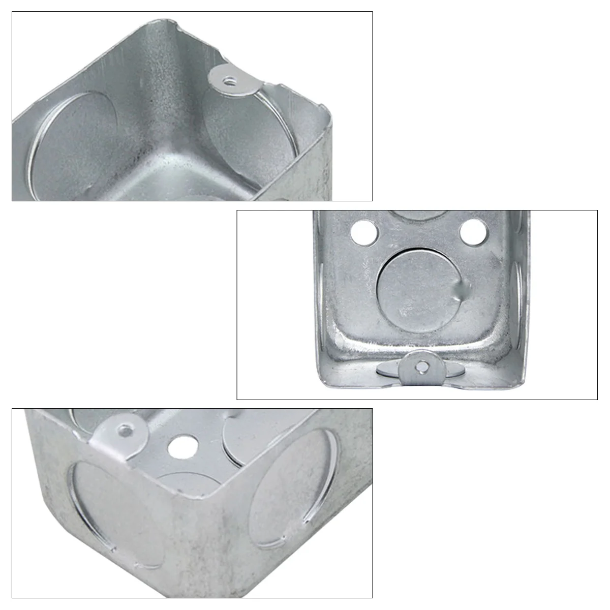 3Pcs Wall Junction Box Metal Durable Lightweight Wear Resistant Indoor Socket Junction Case Cable Organizer Box