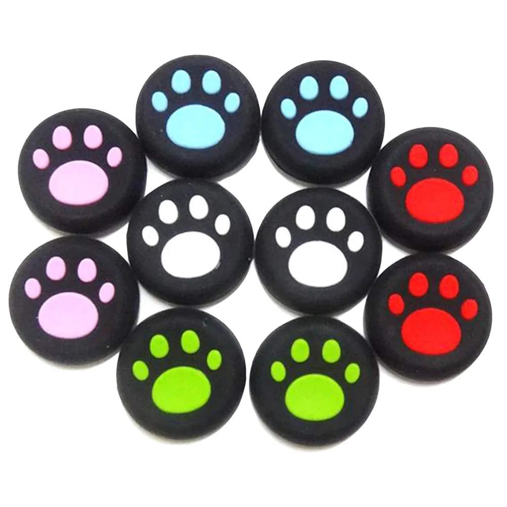 4Pcs Cat Pattern Joystick Caps Silicone Thumbstick Grips for 360 Comfortable Gamepad Accessory