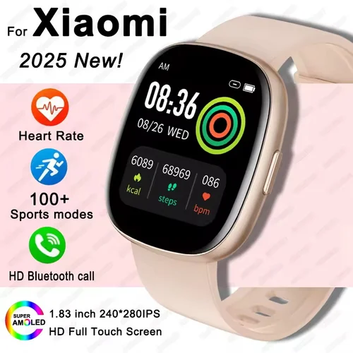 Para Xiaomi versión Global Bluetooth llamada reloj inteligente mujeres HD AMOLED pantalla ritmo cardíaco más de 100 deportes impermeable reloj inteligente hombres