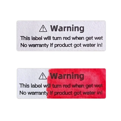 3x1cm Liquid Sensor Label,Water Sensitive Sticker,Device Potential Damage Indicator,Warranty Void Instruction label